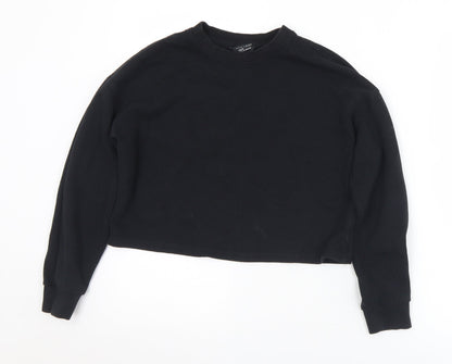 New Look Girls Black  Cotton Pullover Sweatshirt Size 12-13 Years   - Cropped