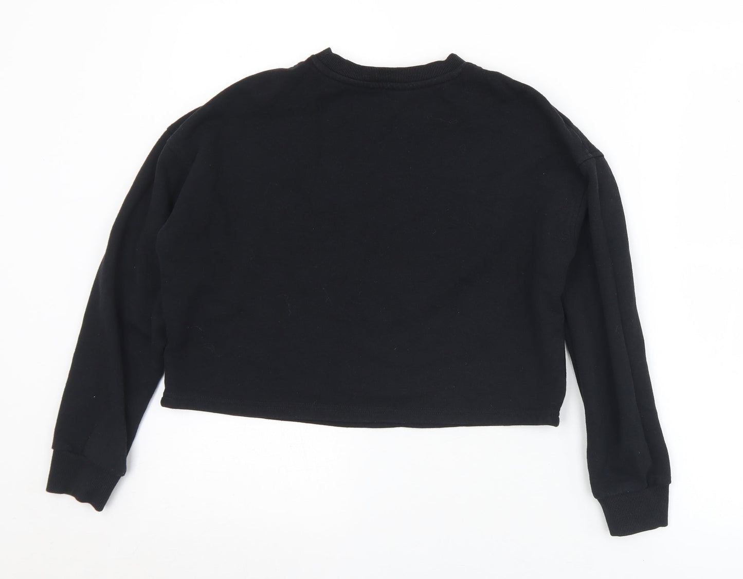 New Look Girls Black  Cotton Pullover Sweatshirt Size 12-13 Years   - Cropped