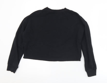 New Look Girls Black  Cotton Pullover Sweatshirt Size 12-13 Years   - Cropped