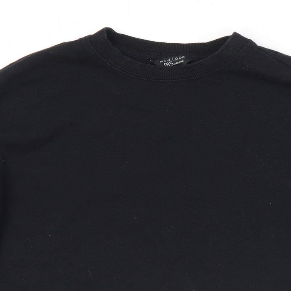 New Look Girls Black  Cotton Pullover Sweatshirt Size 12-13 Years   - Cropped