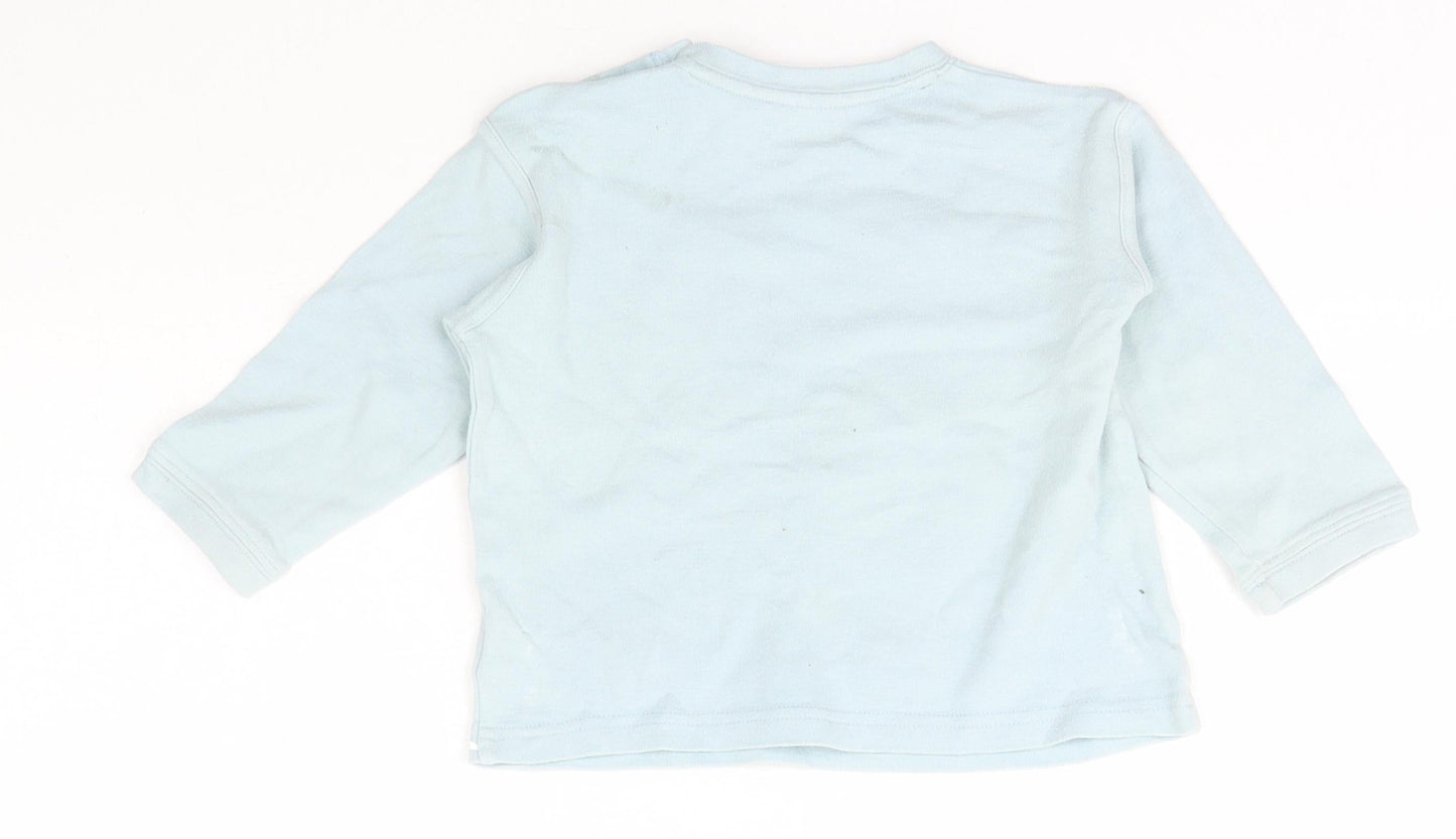 Cherokee Boys Purple  Cotton Basic T-Shirt Size 12-18 Months Crew Neck Button