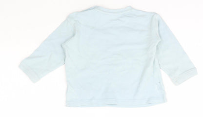 Cherokee Boys Purple  Cotton Basic T-Shirt Size 12-18 Months Crew Neck Button