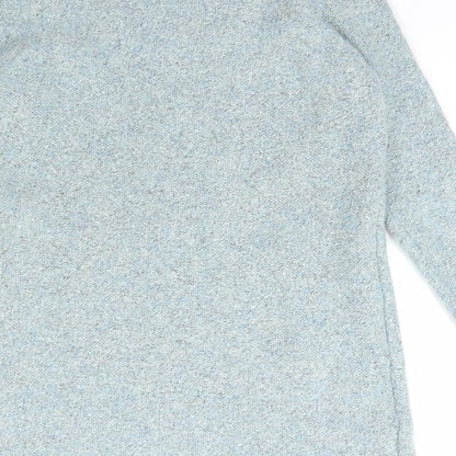 M&Co Womens Blue Collared  Polyester Pullover Jumper Size 12