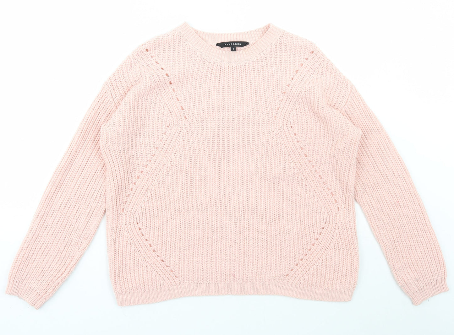 Womens UK Size S Peacocks Pink Pullover Jumper