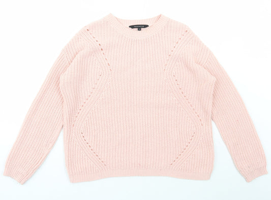 Womens UK Size S Peacocks Pink Pullover Jumper