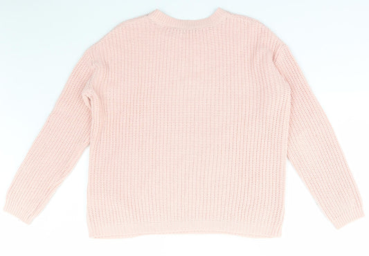 Womens UK Size S Peacocks Pink Pullover Jumper