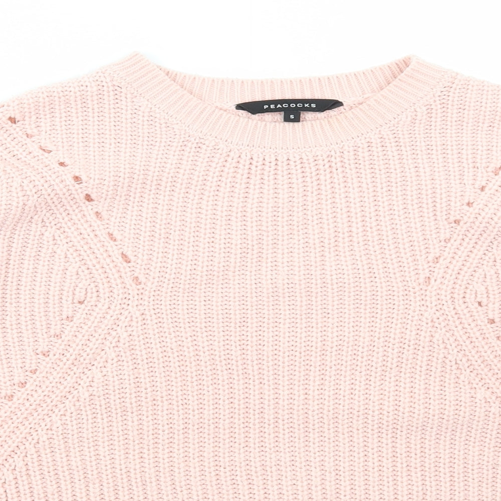 Womens UK Size S Peacocks Pink Pullover Jumper