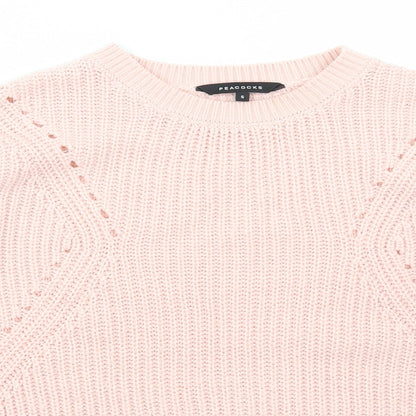 Womens UK Size S Peacocks Pink Pullover Jumper