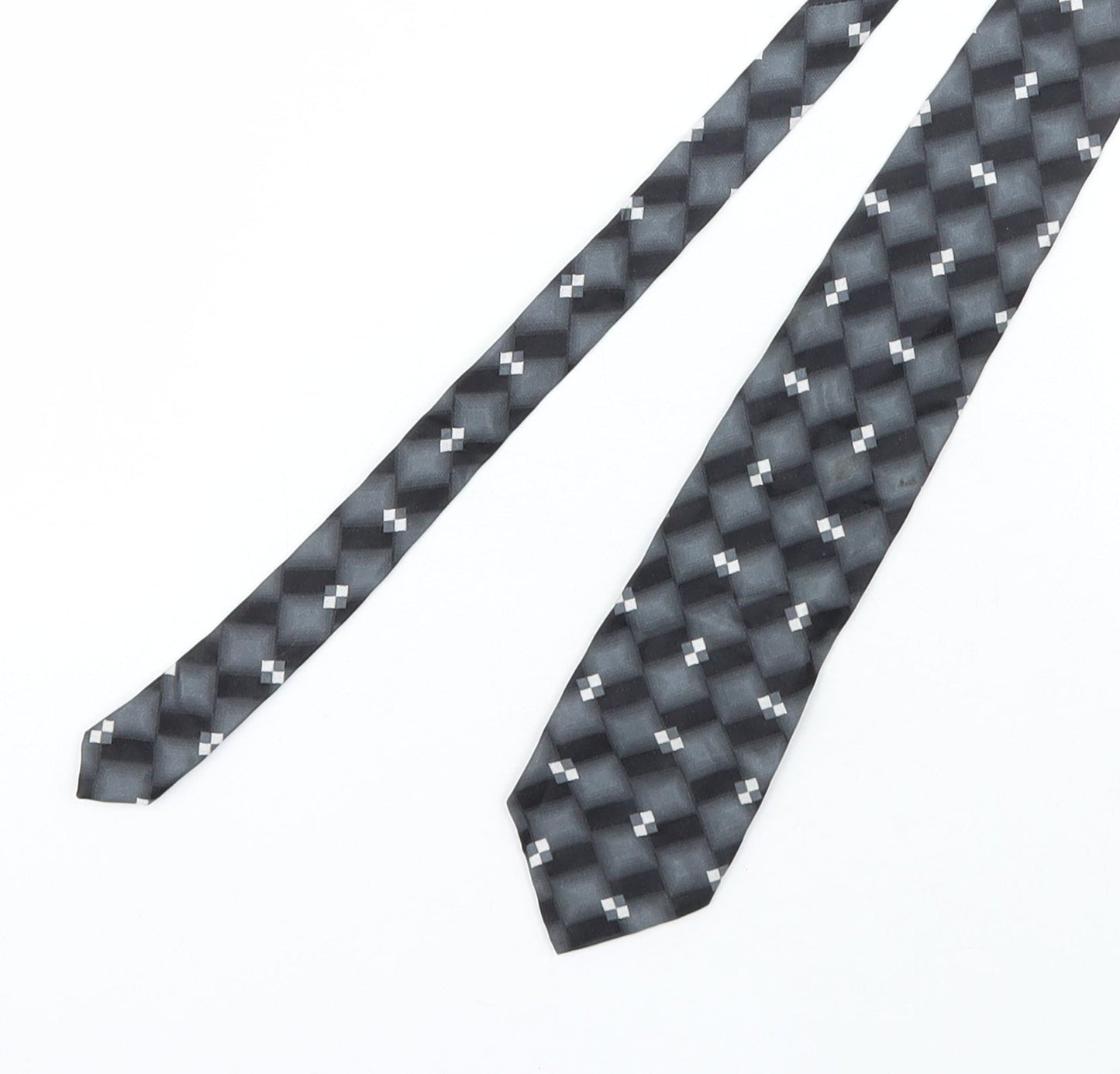 Mens Burton Grey Plaids & Checks  Pointed Tie