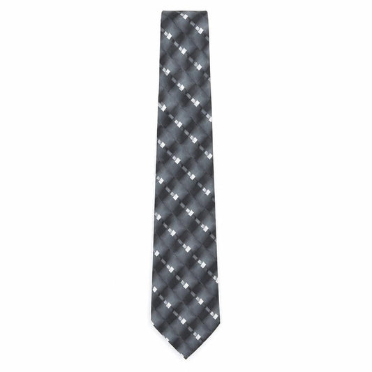 Mens Burton Grey Plaids & Checks  Pointed Tie