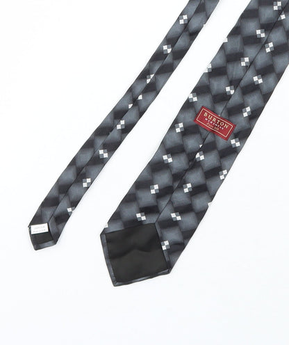 Mens Burton Grey Plaids & Checks  Pointed Tie