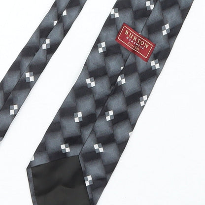 Mens Burton Grey Plaids & Checks  Pointed Tie