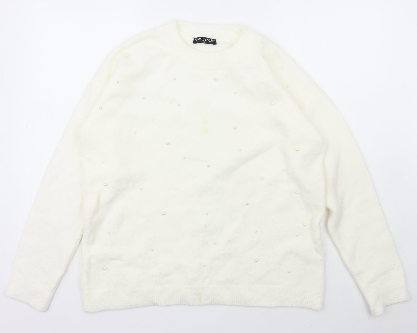 Womens UK Size XL Select White Pullover Jumper