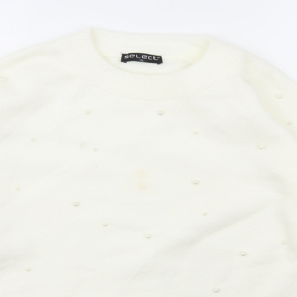 Womens UK Size XL Select White Pullover Jumper