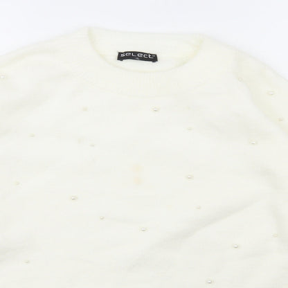 Womens UK Size XL Select White Pullover Jumper
