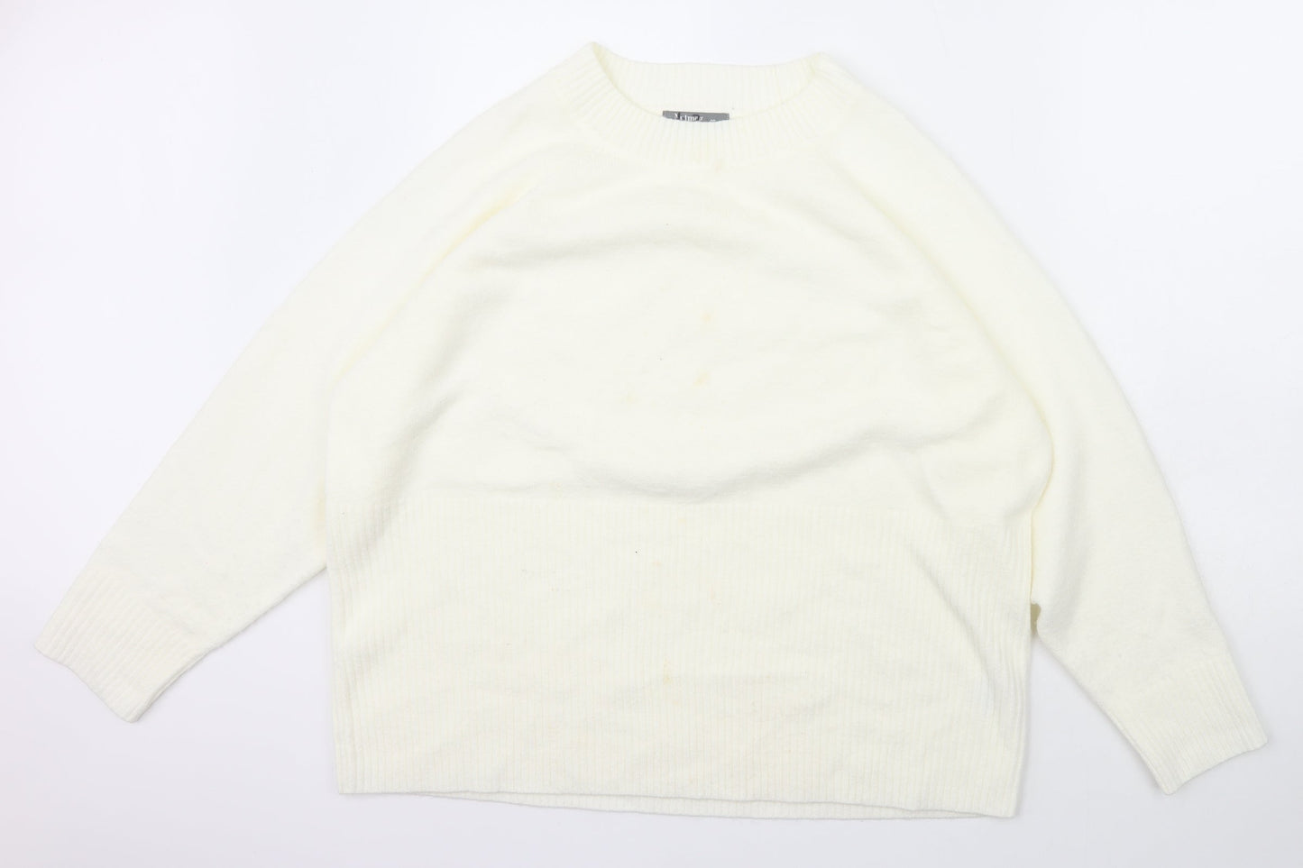 Nutmeg Womens Ivory Scoop Neck  Acrylic Pullover Jumper Size 20