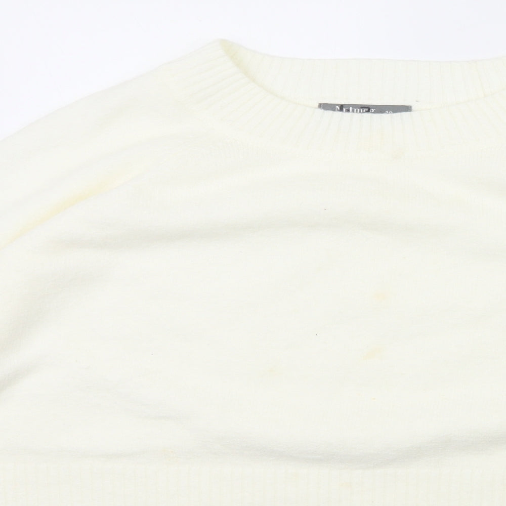 Nutmeg Womens Ivory Scoop Neck  Acrylic Pullover Jumper Size 20