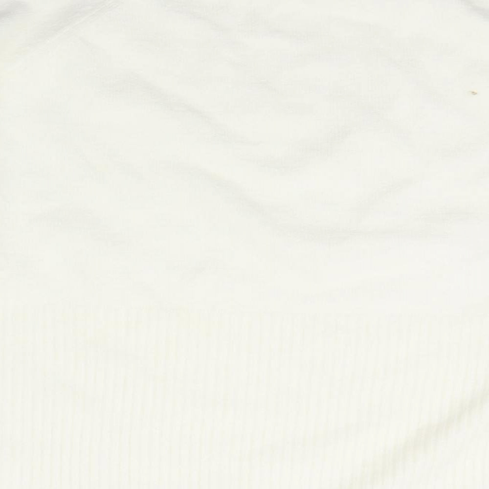 Nutmeg Womens Ivory Scoop Neck  Acrylic Pullover Jumper Size 20
