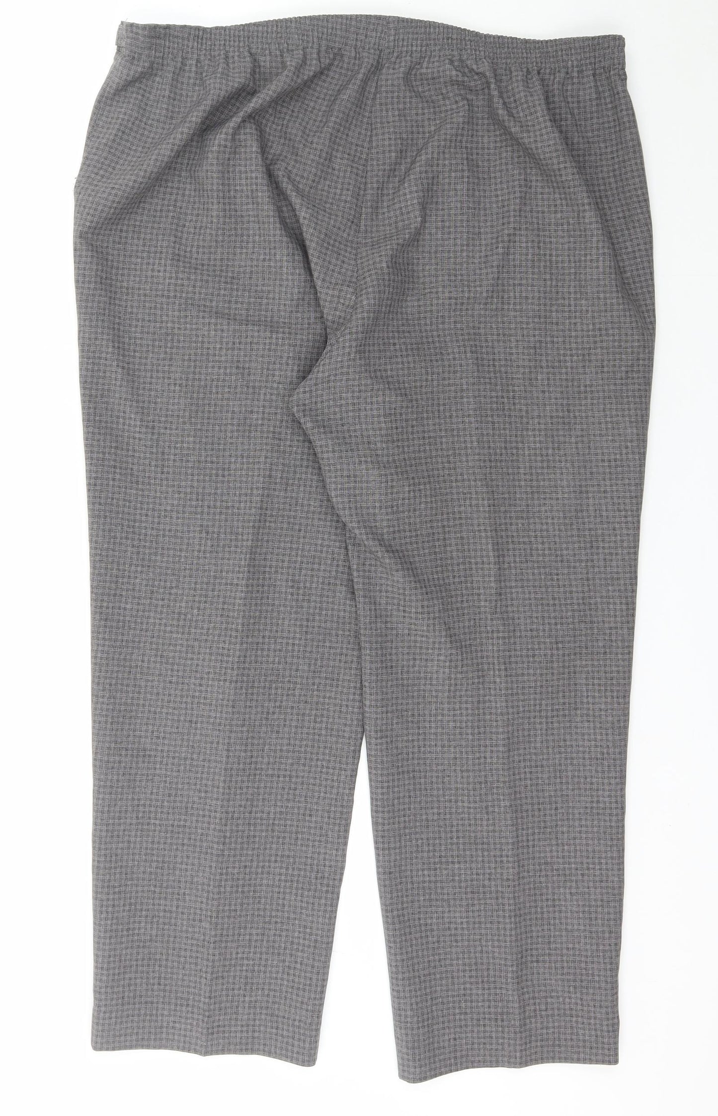 BM Womens Grey Check Polyester Capri Trousers Size 18 L27 in Regular