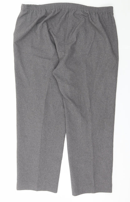 BM Womens Grey Check Polyester Capri Trousers Size 18 L27 in Regular