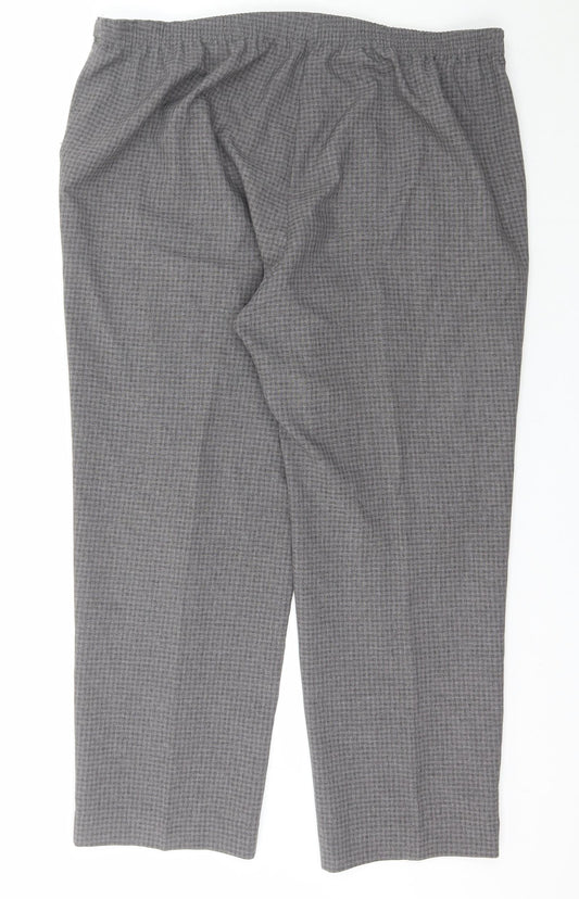 BM Womens Grey Check Polyester Capri Trousers Size 18 L27 in Regular