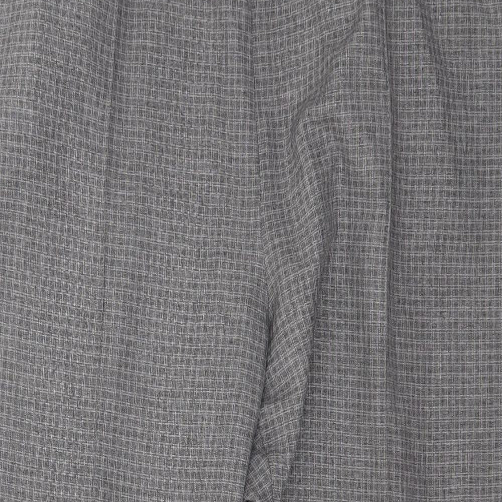 BM Womens Grey Check Polyester Capri Trousers Size 18 L27 in Regular
