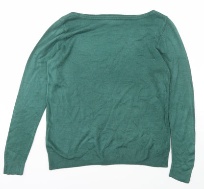 Womens UK Size M Vida Vi Green Pullover Jumper