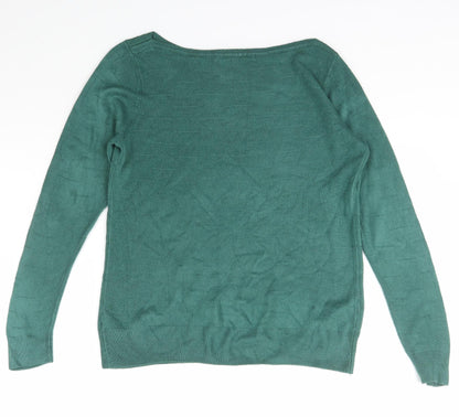 Womens UK Size M Vida Vi Green Pullover Jumper