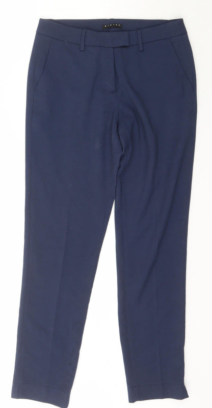 Womens UK Size 8 Sisley Regular Fit Capri Blue Trousers