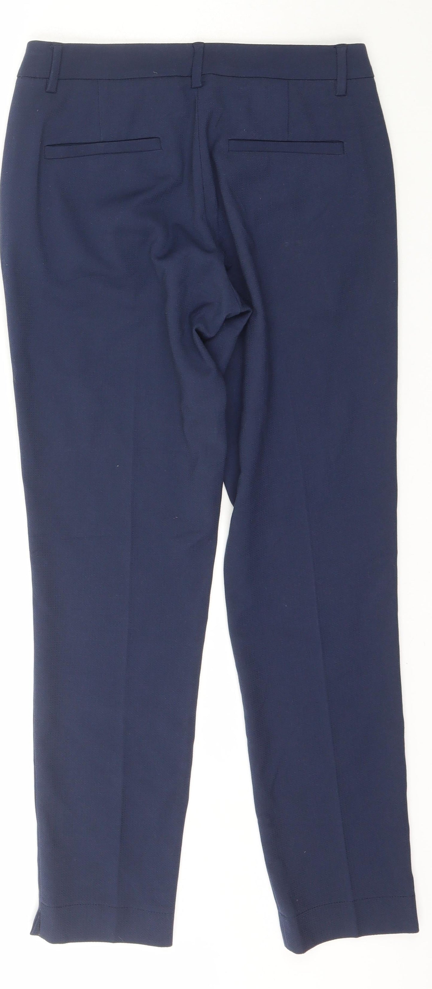 Womens UK Size 8 Sisley Regular Fit Capri Blue Trousers