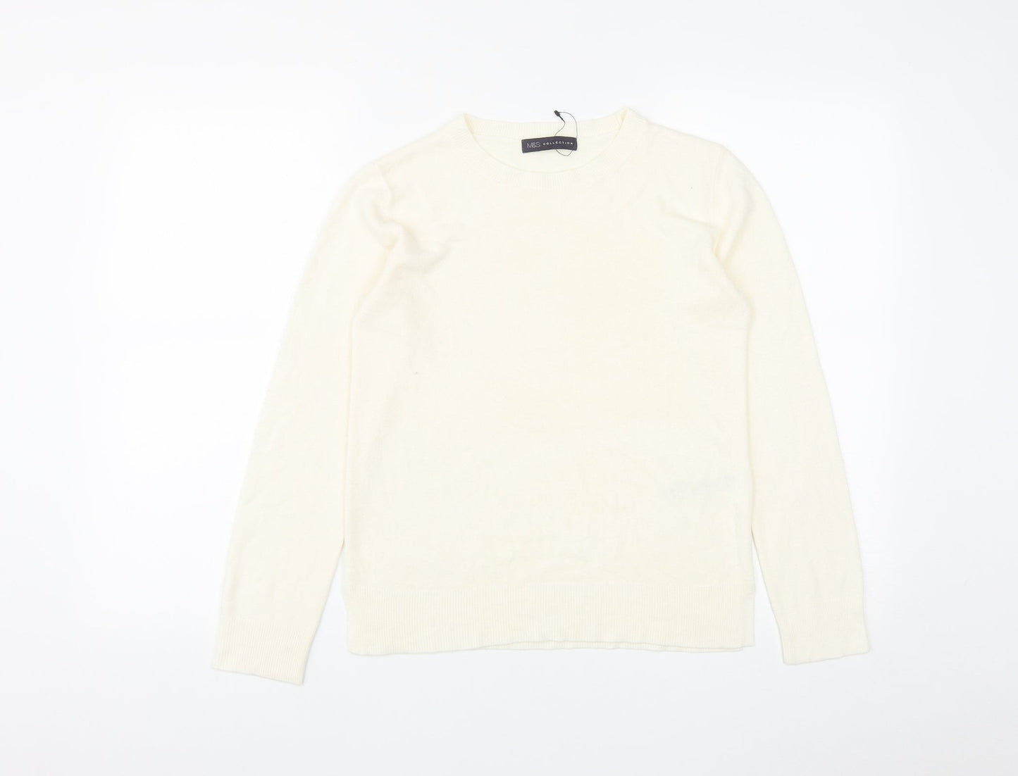 Womens UK Size 10 Marks and Spencer White Pullover Jumper