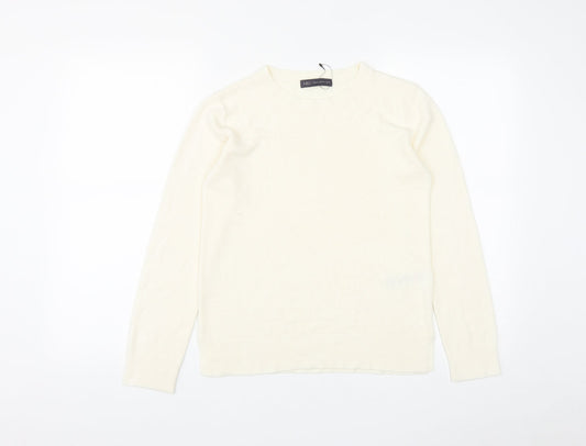 Womens UK Size 10 Marks and Spencer White Pullover Jumper