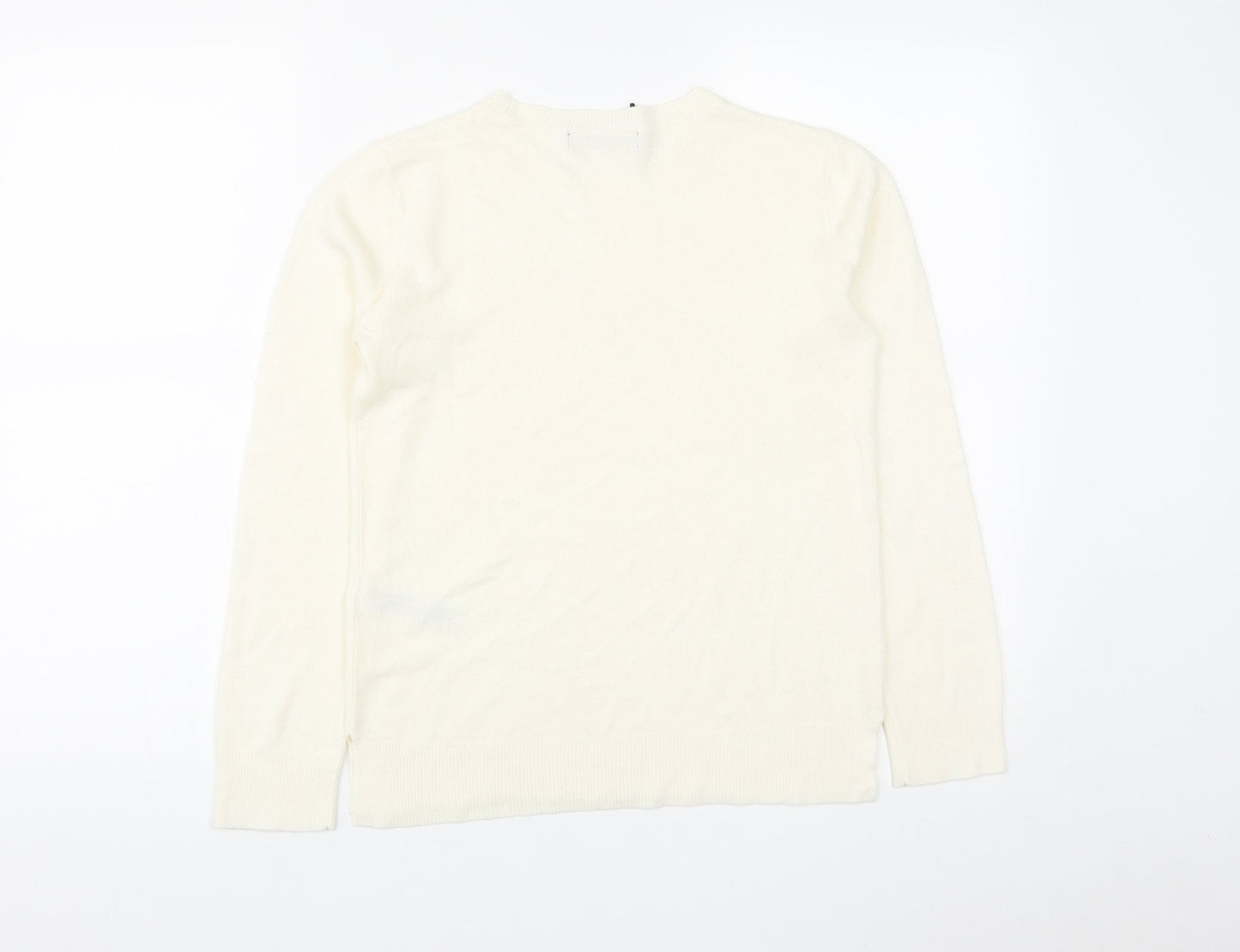 Womens UK Size 10 Marks and Spencer White Pullover Jumper