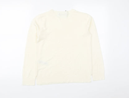Womens UK Size 10 Marks and Spencer White Pullover Jumper