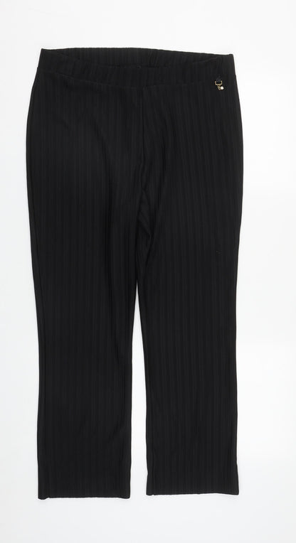 Womens UK Size 14 Papaya Regular Fit  Black Trousers