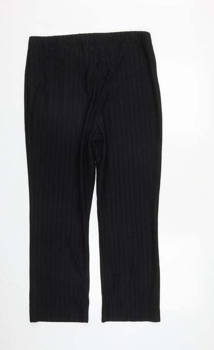 Womens UK Size 14 Papaya Regular Fit  Black Trousers