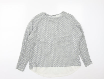 Primark Womens Blue Round Neck Geometric Polyester Pullover Jumper Size 12