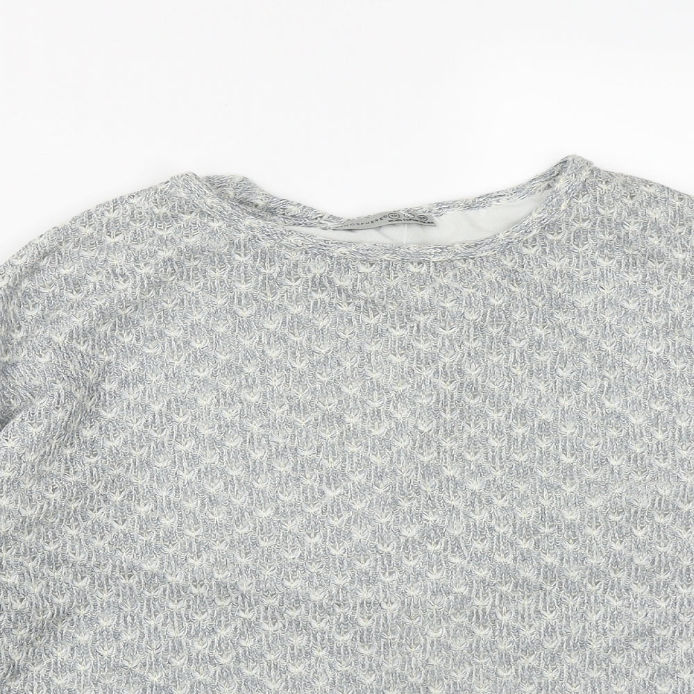 Primark Womens Blue Round Neck Geometric Polyester Pullover Jumper Size 12