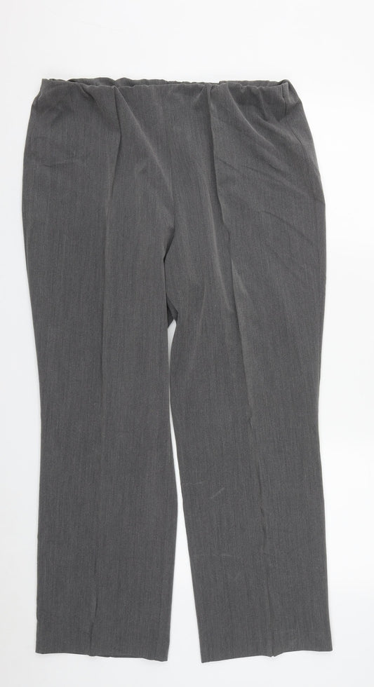 Bonmarché Womens Grey  Polyester Trousers  Size 16 L29 in Regular