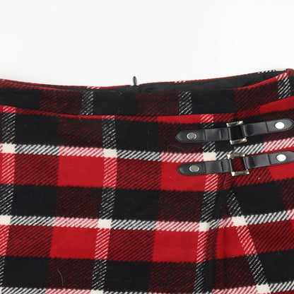 F&F Womens Multicoloured Plaid Polyester A-Line Skirt Size 6   Zip