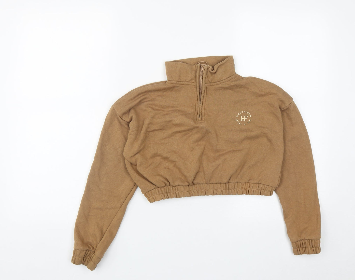 Holyfield Girls Brown  Cotton Pullover Sweatshirt Size S  Zip