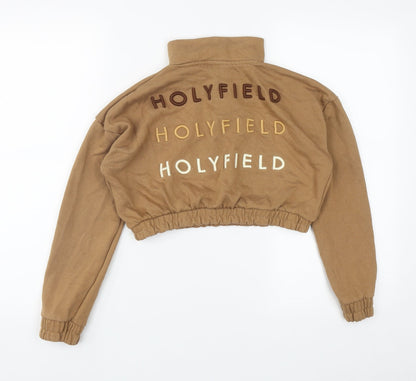 Holyfield Girls Brown  Cotton Pullover Sweatshirt Size S  Zip