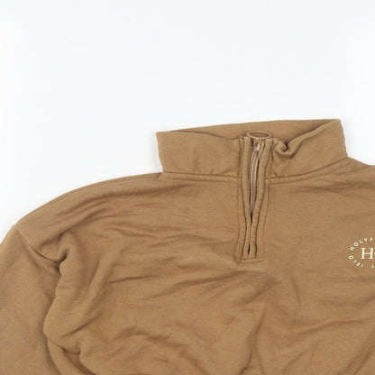 Holyfield Girls Brown  Cotton Pullover Sweatshirt Size S  Zip