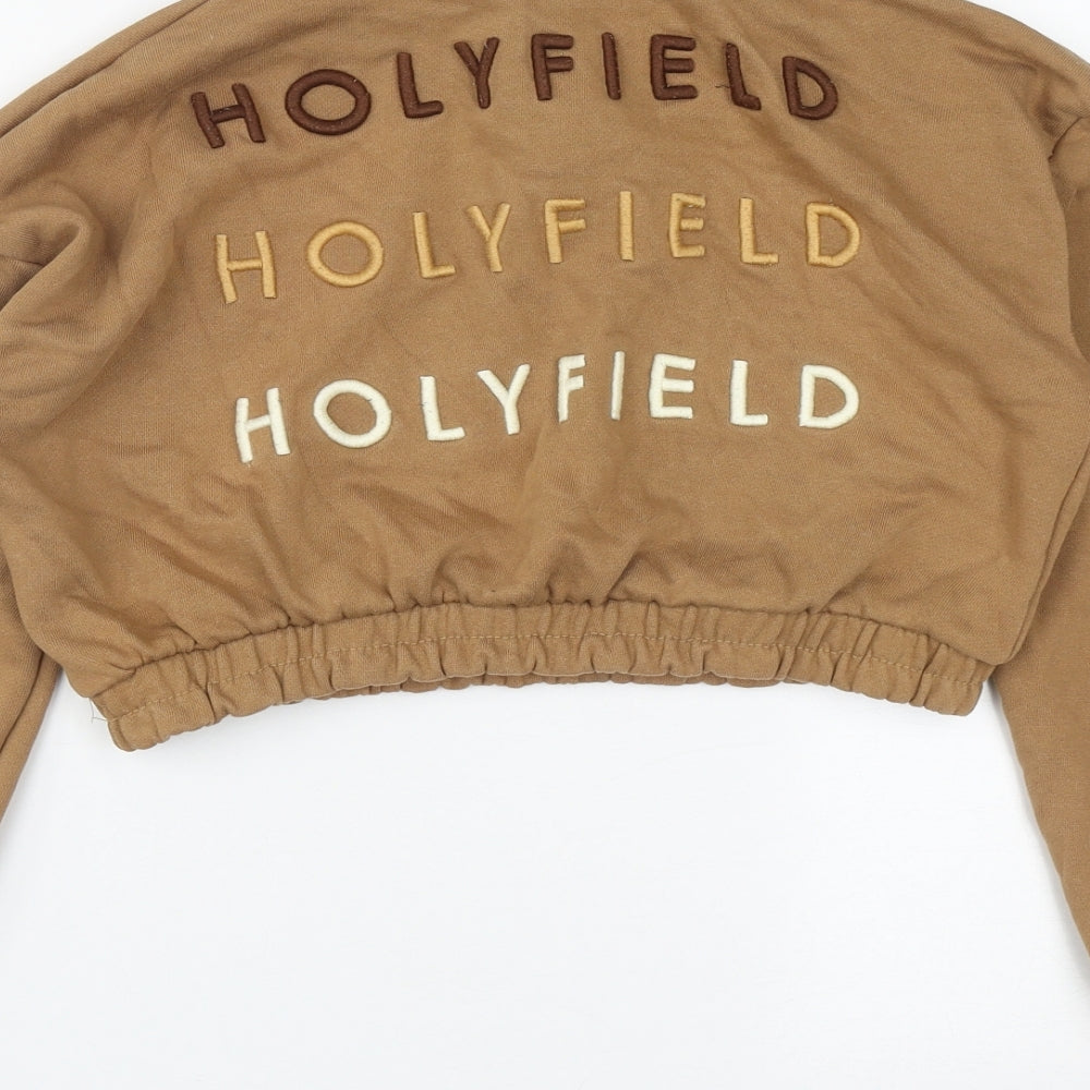 Holyfield Girls Brown  Cotton Pullover Sweatshirt Size S  Zip