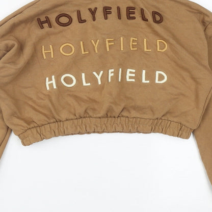 Holyfield Girls Brown  Cotton Pullover Sweatshirt Size S  Zip