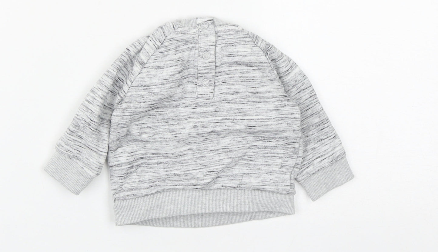 Disney Baby Baby Grey  Polyester Pullover Jumper Size 0-3 Months  Snap - Mickey Mouse