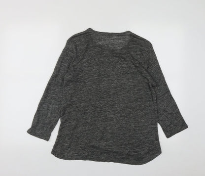 Zanzara Womens Grey Round Neck  Polyester Pullover Jumper Size M