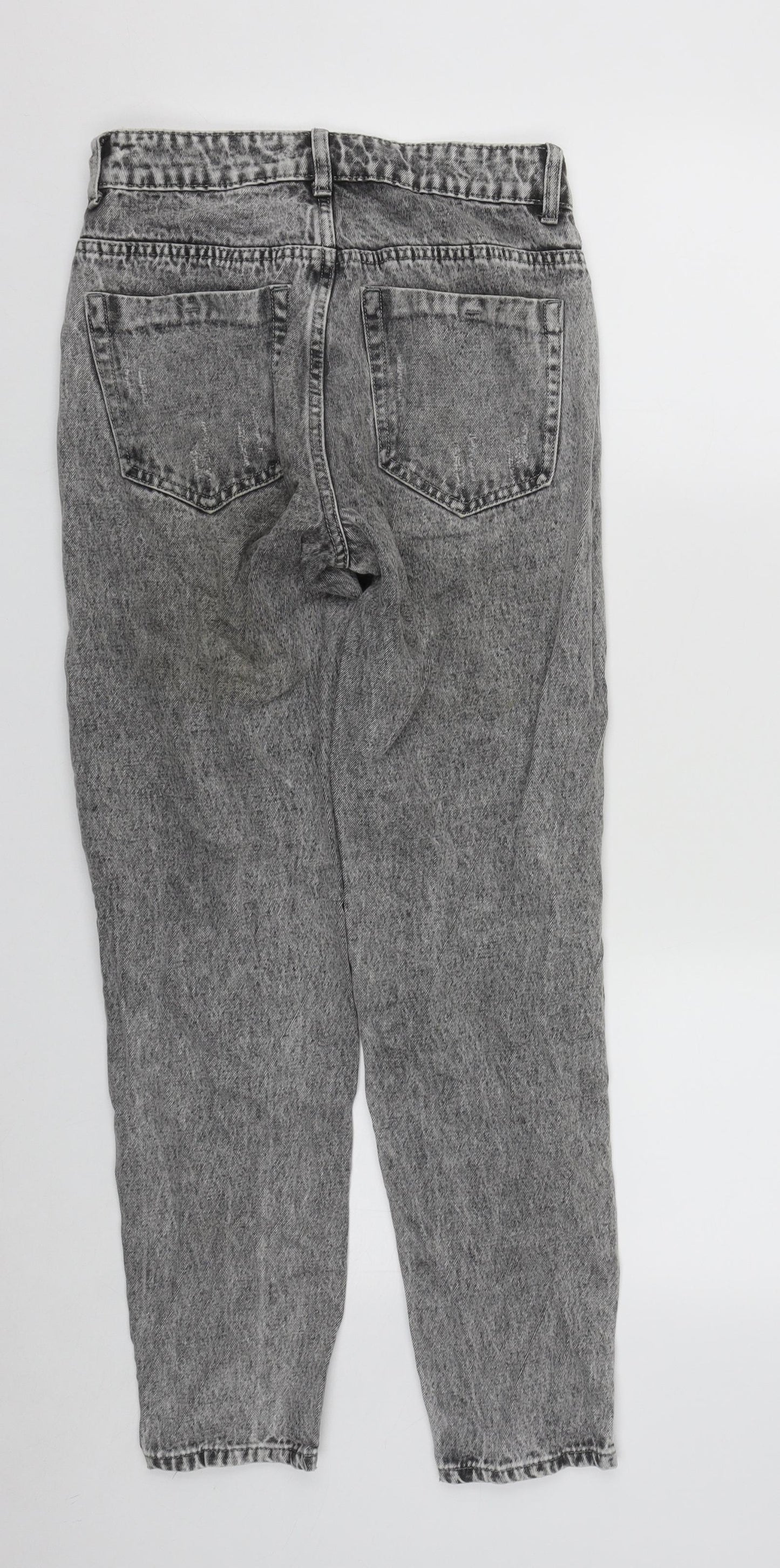 Hello Miss Paris Womens Grey  Cotton Straight Jeans Size 6 L27 in Regular Zip