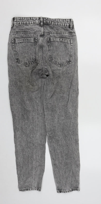 Hello Miss Paris Womens Grey  Cotton Straight Jeans Size 6 L27 in Regular Zip