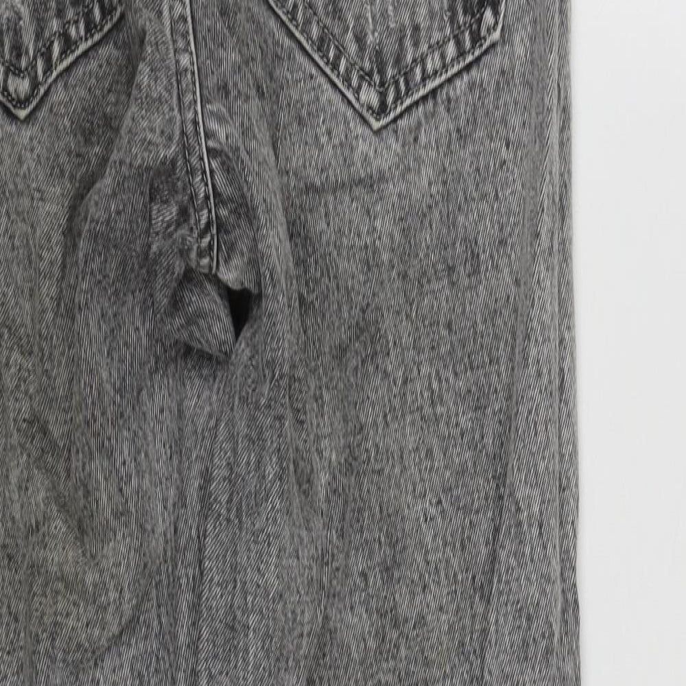 Hello Miss Paris Womens Grey  Cotton Straight Jeans Size 6 L27 in Regular Zip